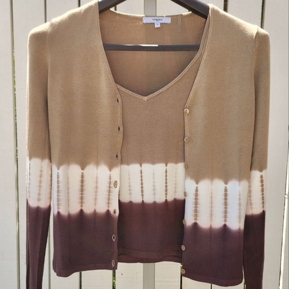 Vertigo Paris | 2pc Sweater Set | Women's S like new Business Casual Tan Brown - Picture 2 of 16